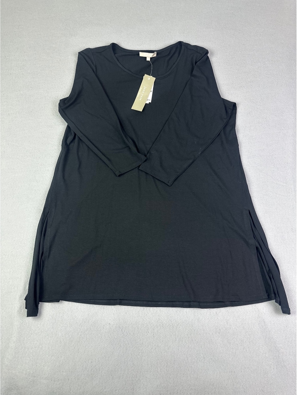 Joan Vass Black Sleeveless Draped Top Size 0X